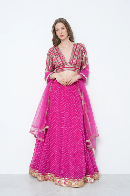 Fuschia Gota Lehenga Set