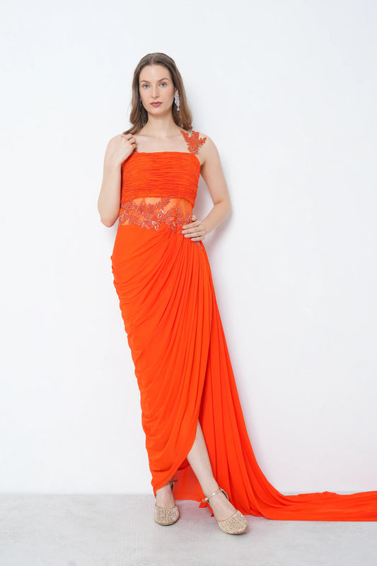 Bold Orange Statement Gown