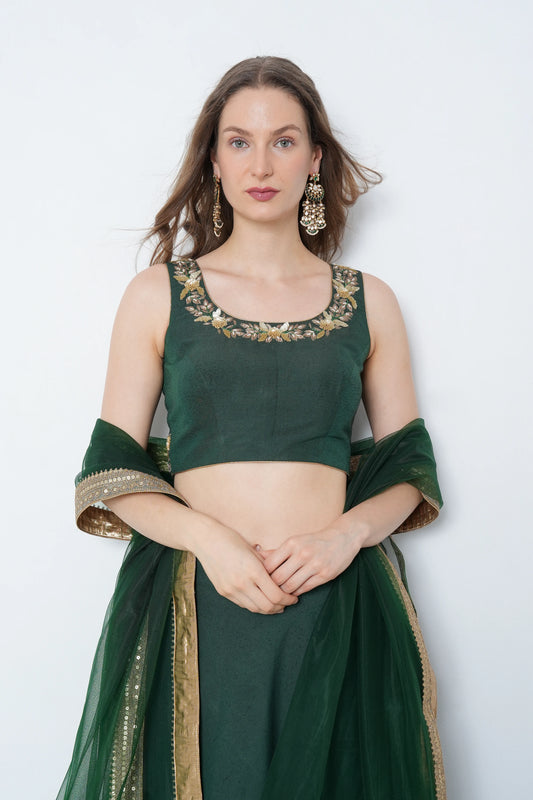 Emerald Zardosi Lehenga Set