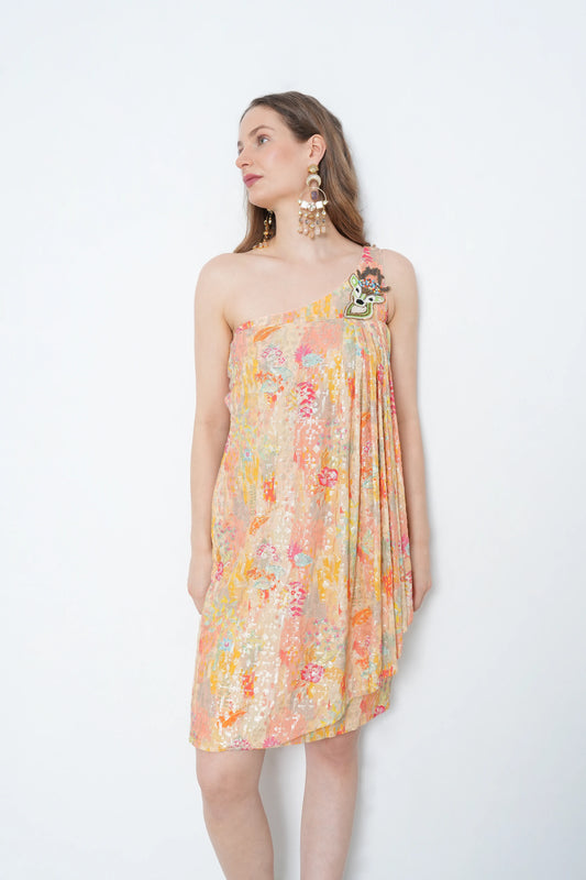 Georgette One-Shoulder Mini