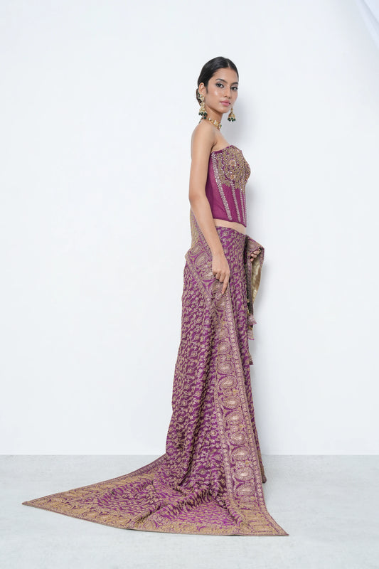 Mauve Zardosi Lehenga Set
