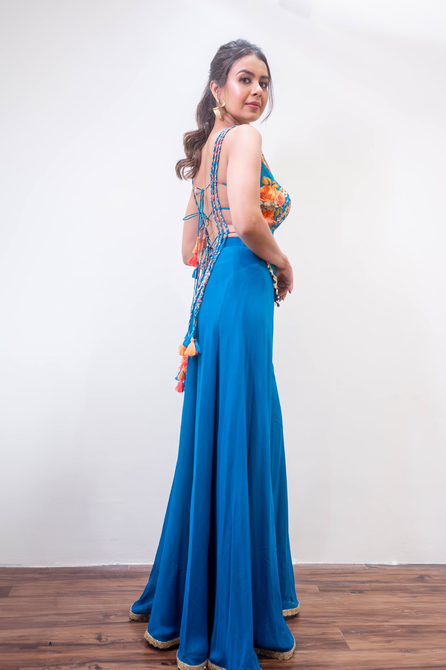 Firozi corset and palazzo set