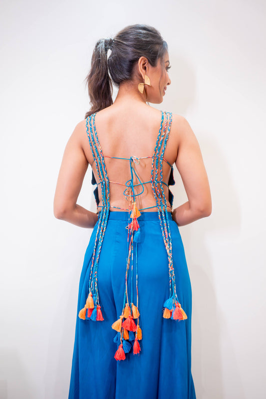 Firozi corset and palazzo set