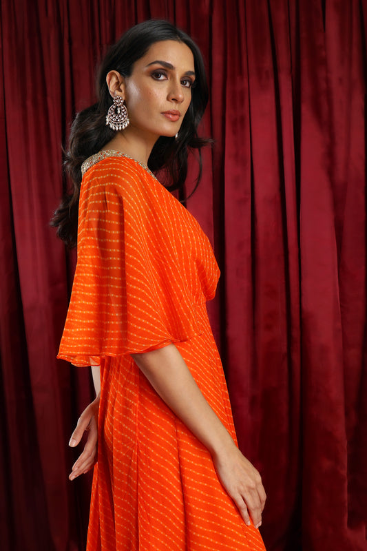 Orange Indo-western Dress