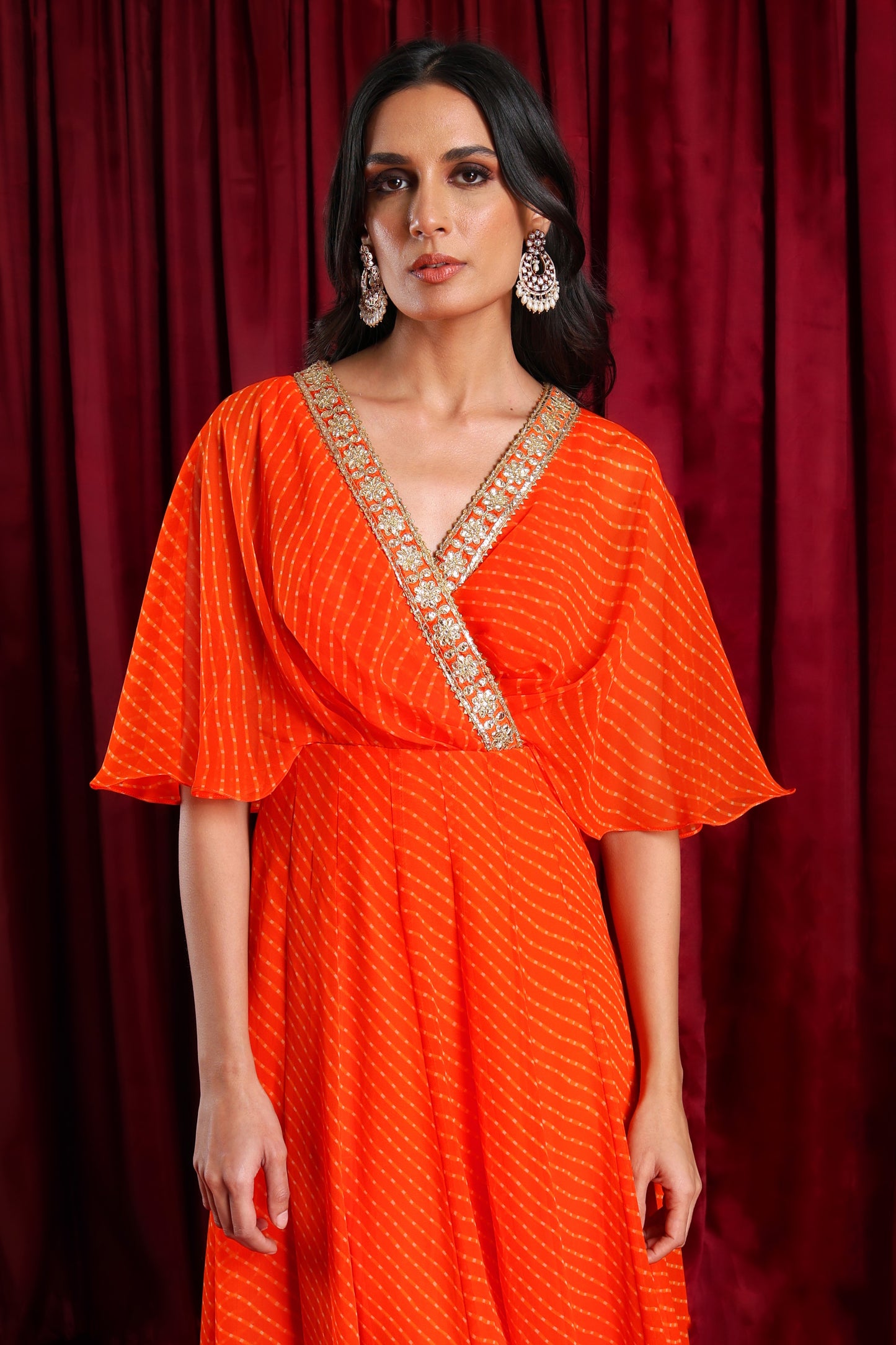 Orange Indo-western Dress