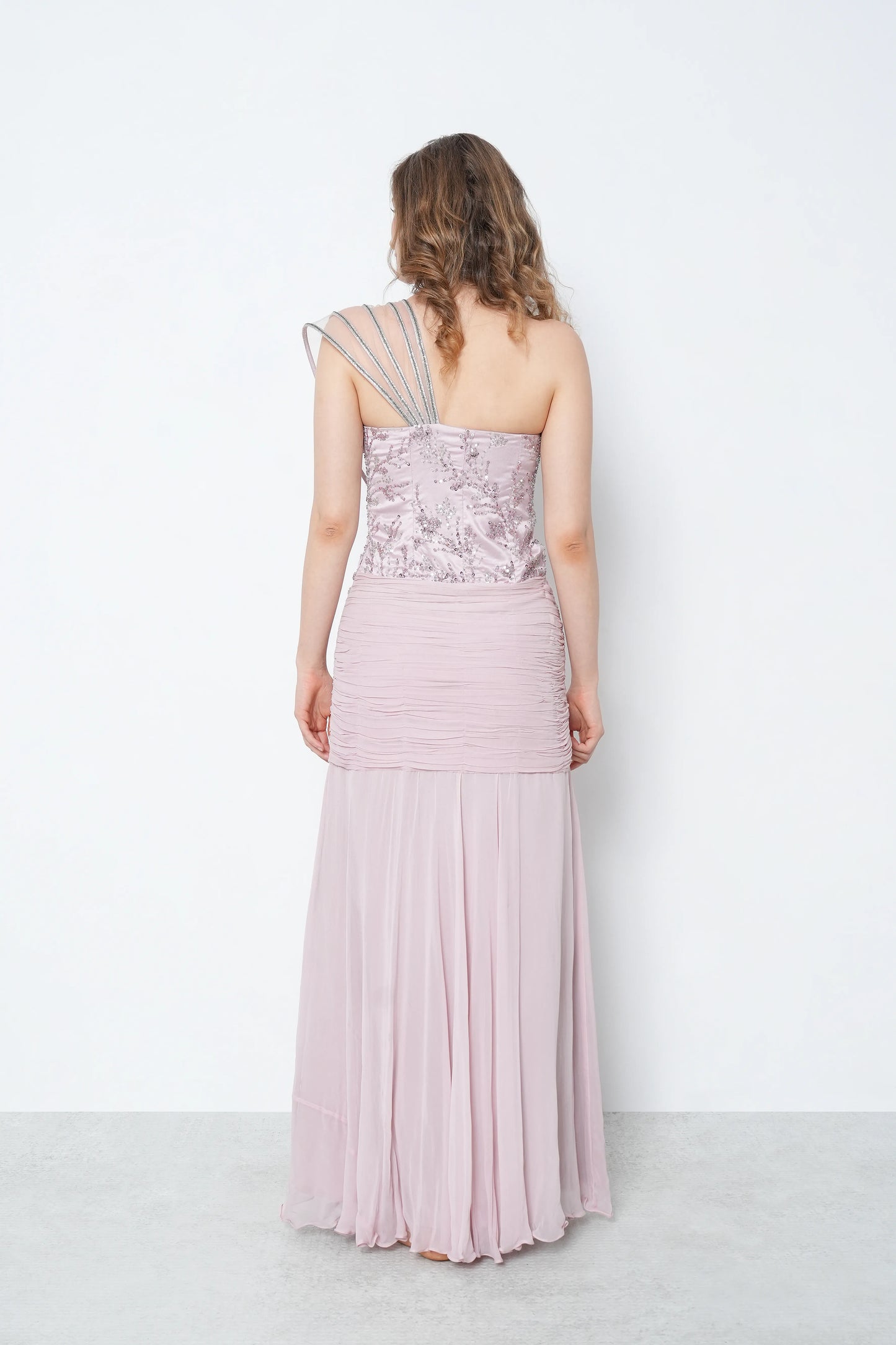Lilac Sequin Georgette Gown