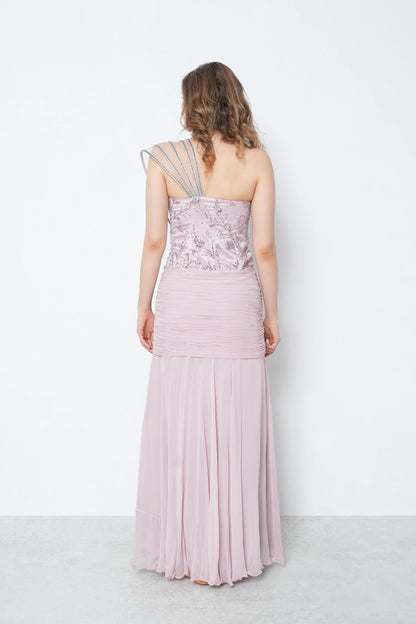 Lilac Sequin Georgette Gown