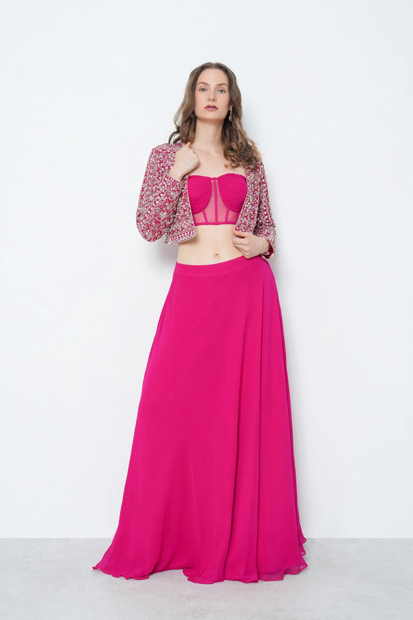 Hot Pink Corset Skirt Set