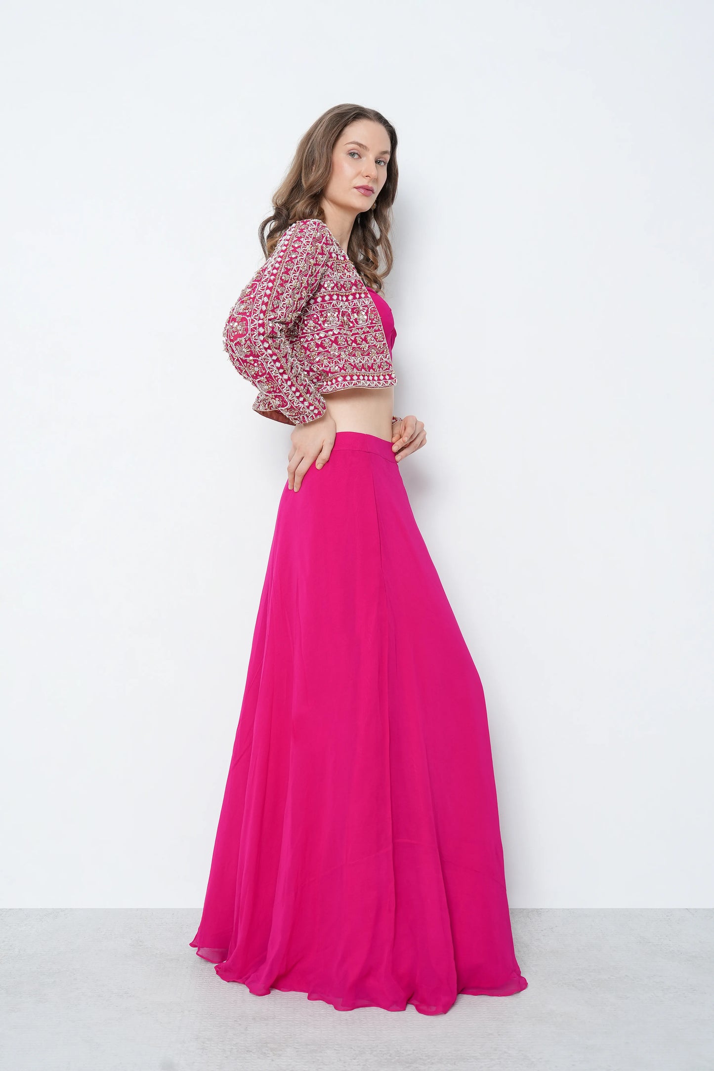 Hot Pink Corset Skirt Set