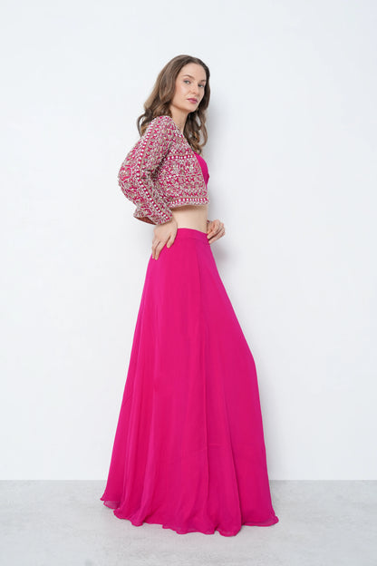 Hot Pink Corset Skirt Set