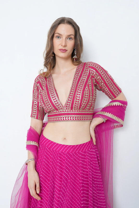 Fuschia Gota Lehenga Set