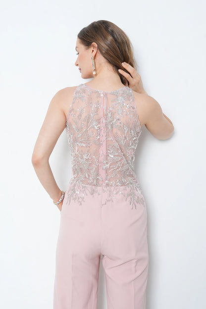 Peach Embroidered Jumpsuit