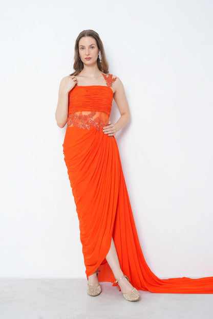 Bold Orange Statement Gown