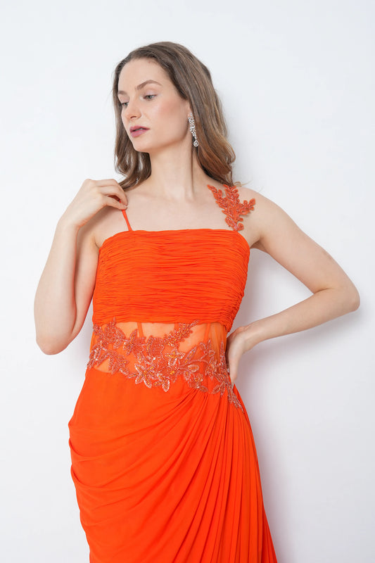 Bold Orange Statement Gown