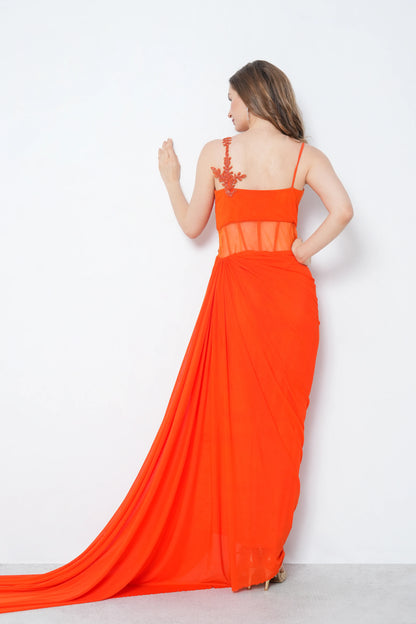 Bold Orange Statement Gown