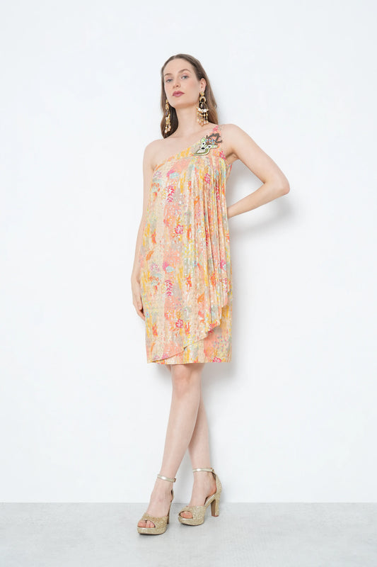 Georgette One-Shoulder Mini