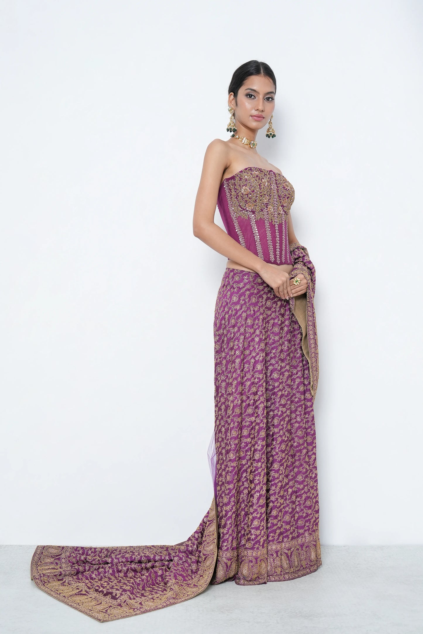 Mauve Zardosi Lehenga Set
