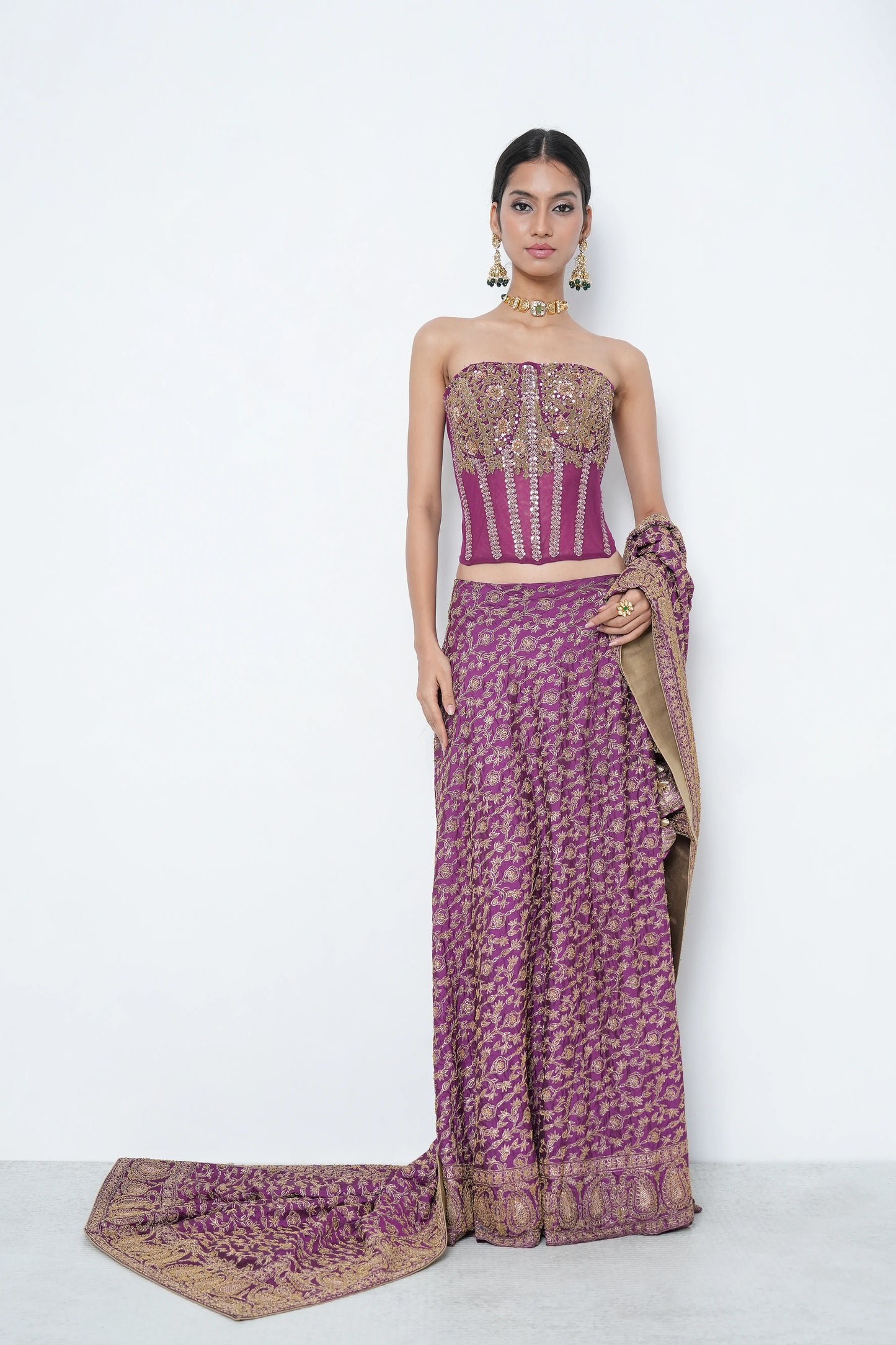 Mauve Zardosi Lehenga Set