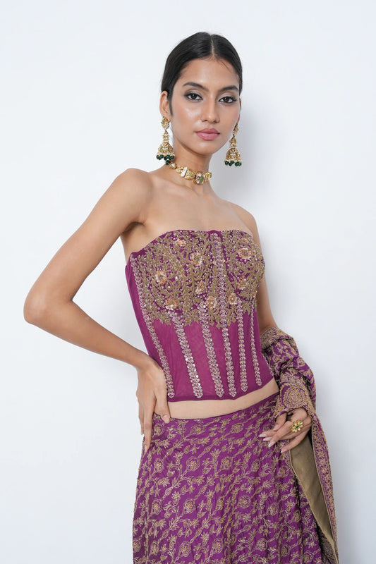 Mauve Zardosi Lehenga Set