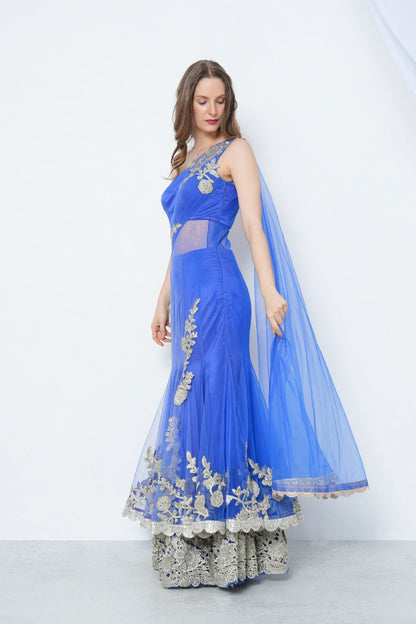 Electric Blue Concept Saree