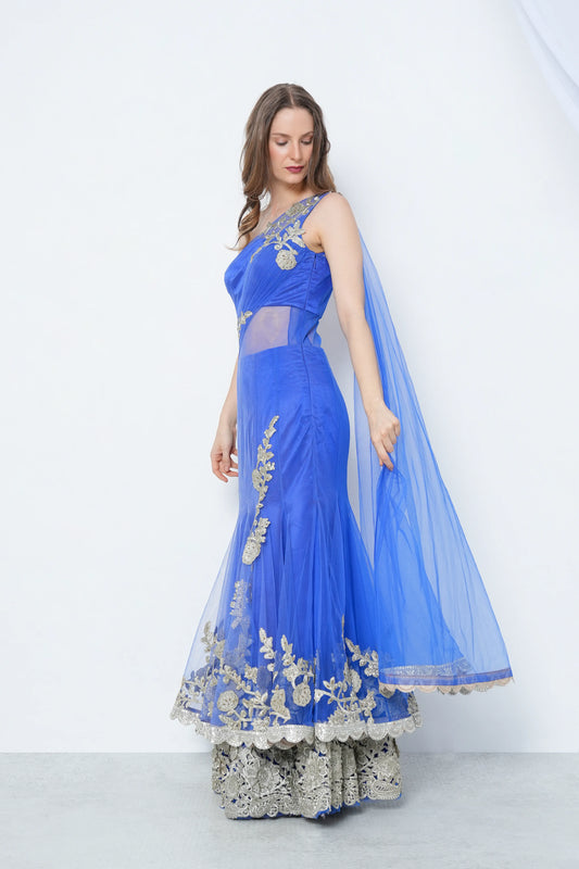 Electric Blue Concept Saree