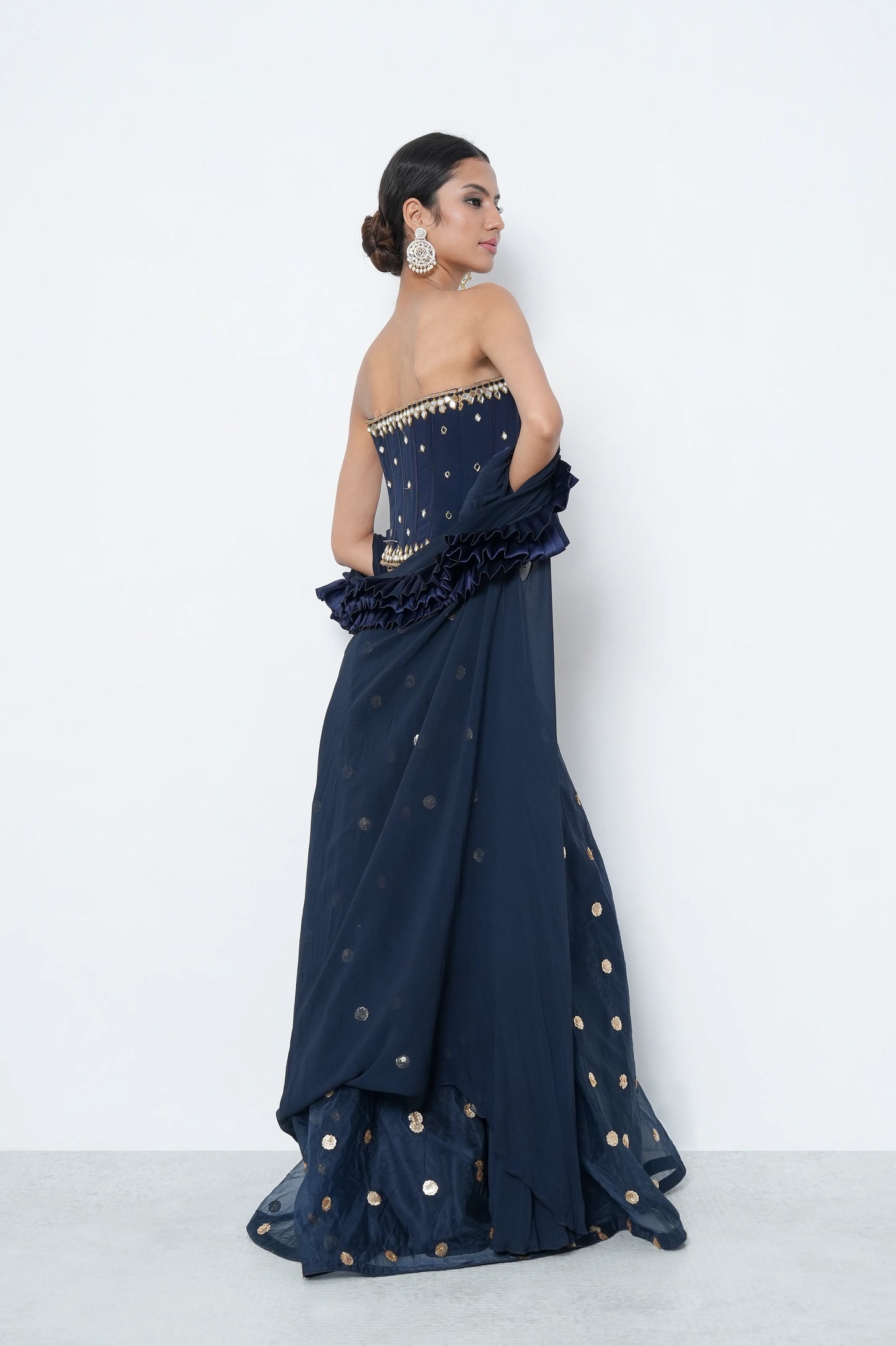 Navy Corset & Palazzo Set