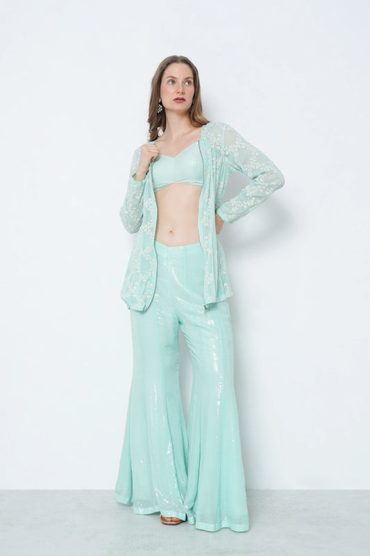 Powder Blue 3-Piece with Zip Jacket
