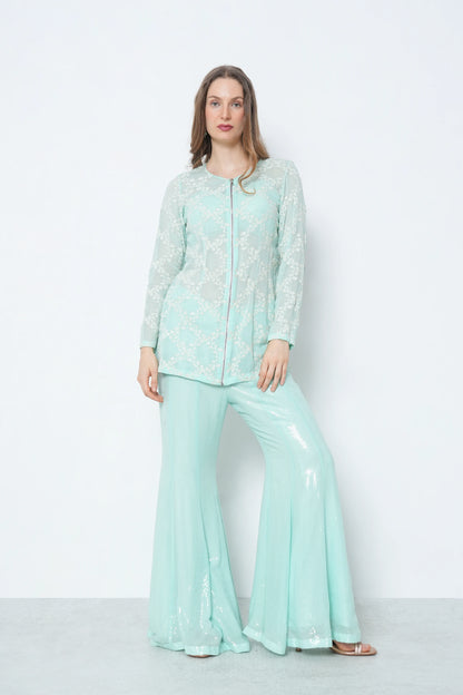 Powder Blue 3-Piece with Zip Jacket