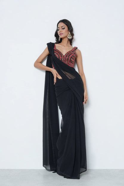 Black Georgette Statement Saree