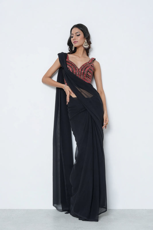 Black Georgette Statement Saree