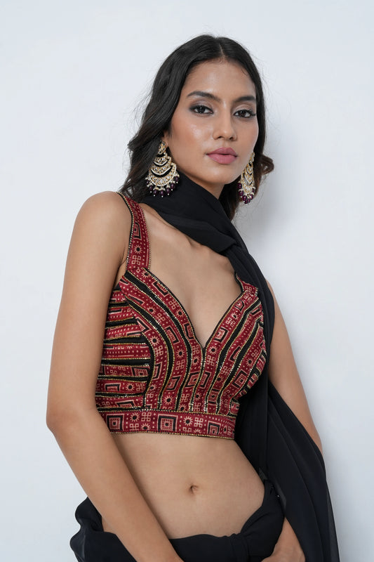 Black Kalamkari Blouse