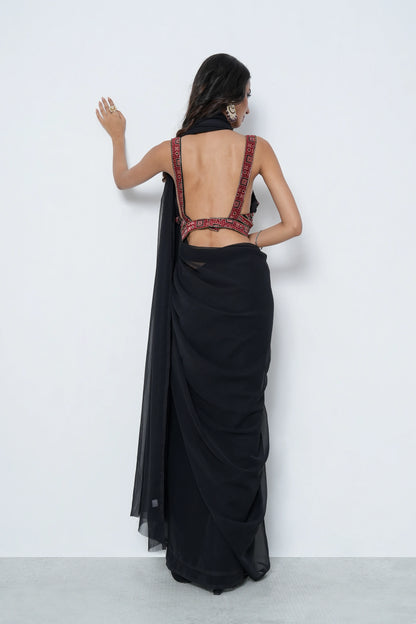 Black Georgette Statement Saree