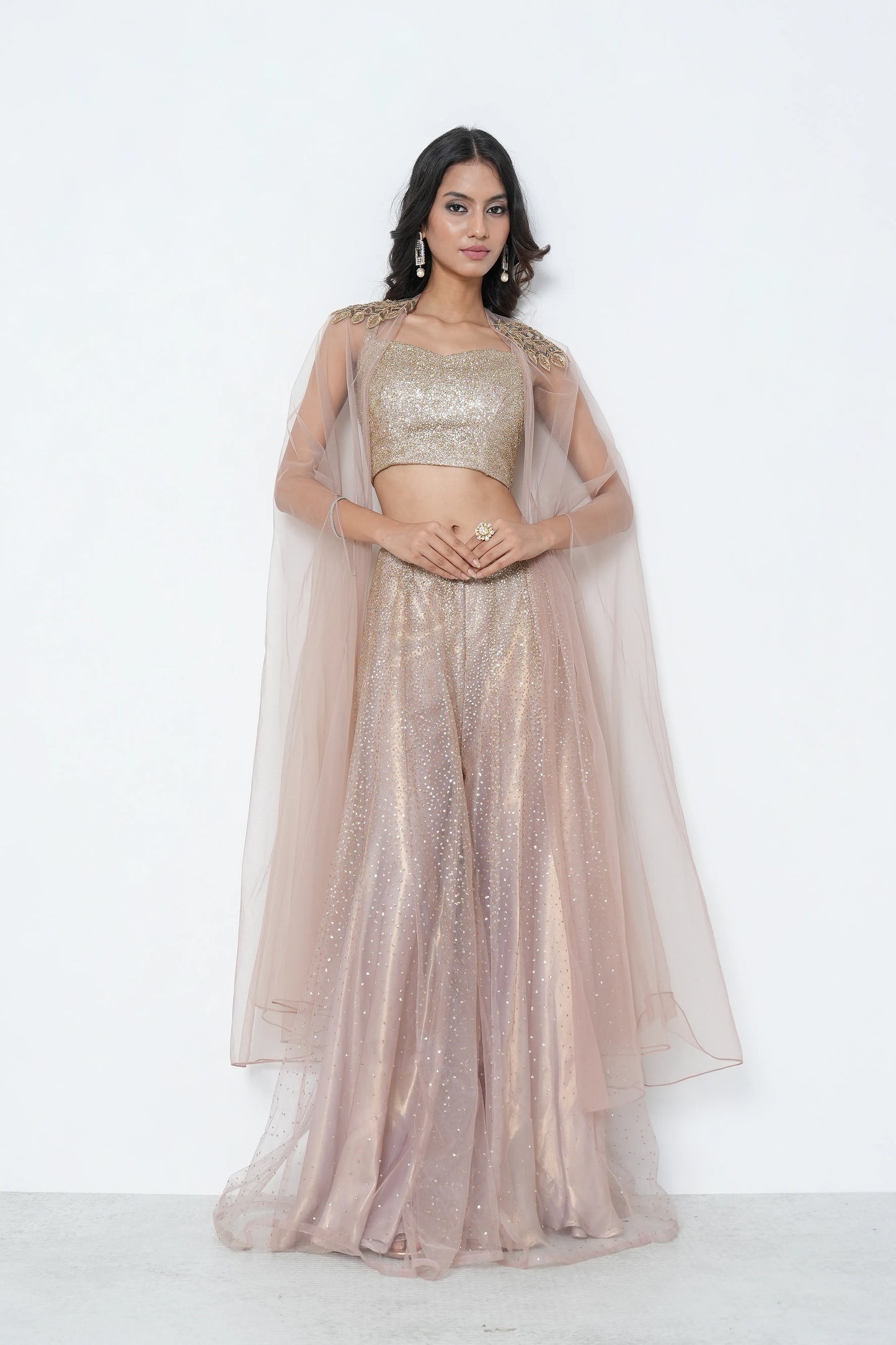 Shimmer Net Palazzo Set