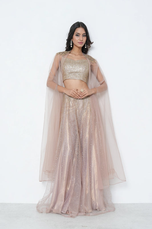 Shimmer Net Palazzo Set