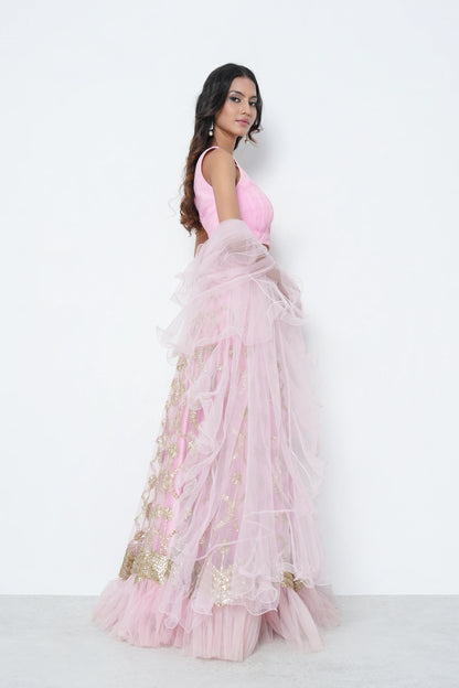 Blush Pink Gota Lehenga Set