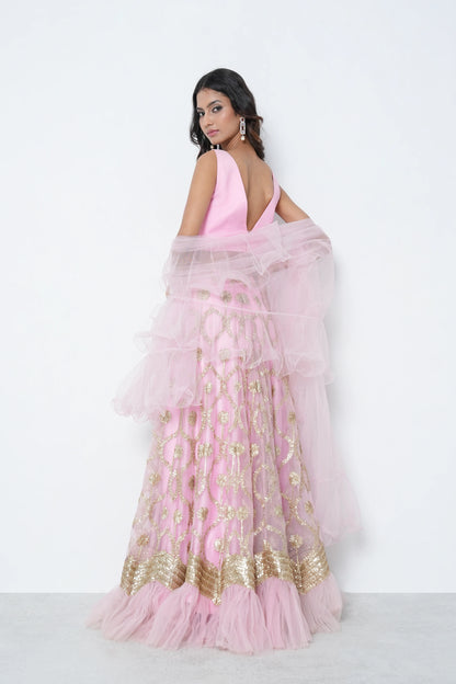 Blush Pink Gota Lehenga Set