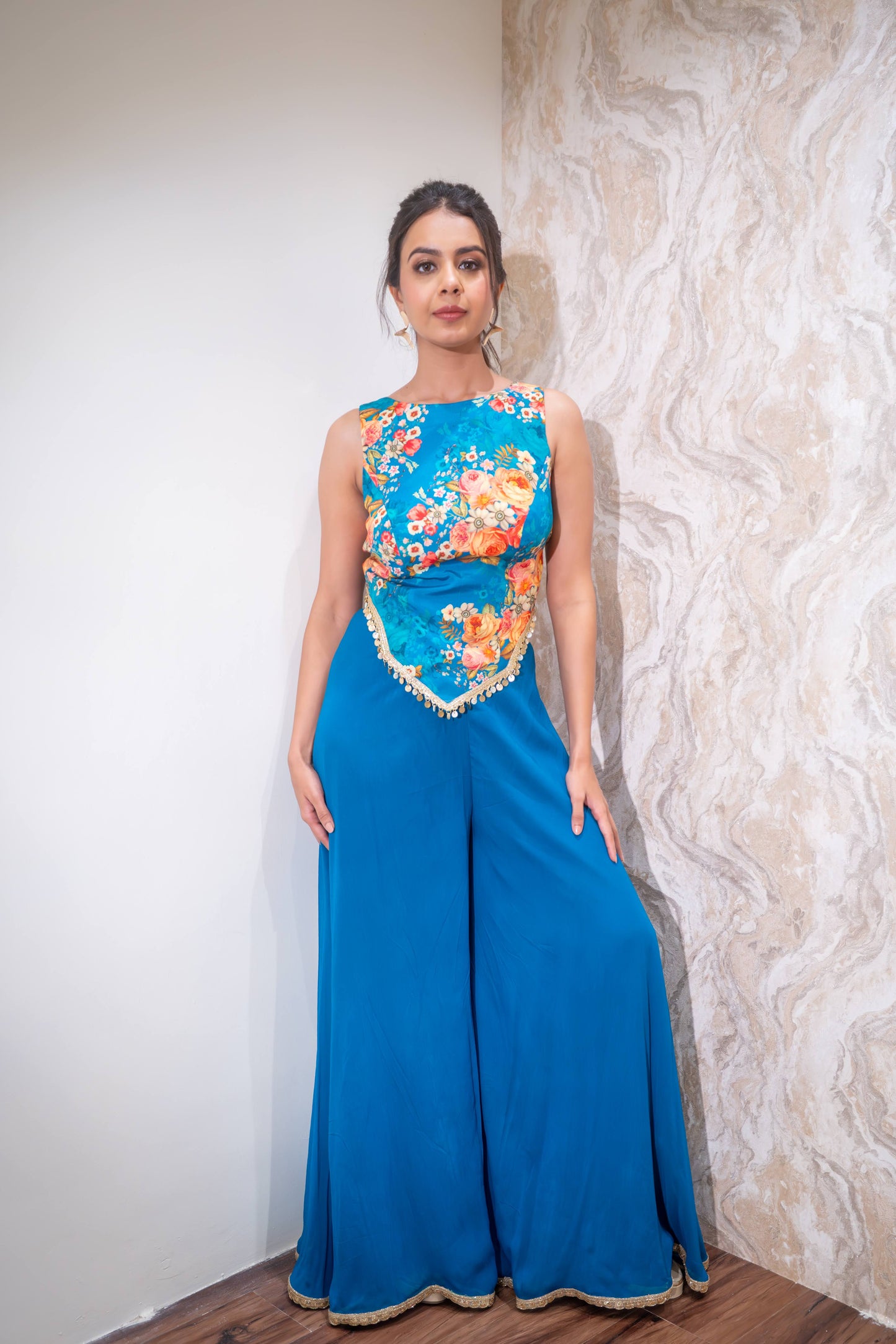 Firozi corset and palazzo set