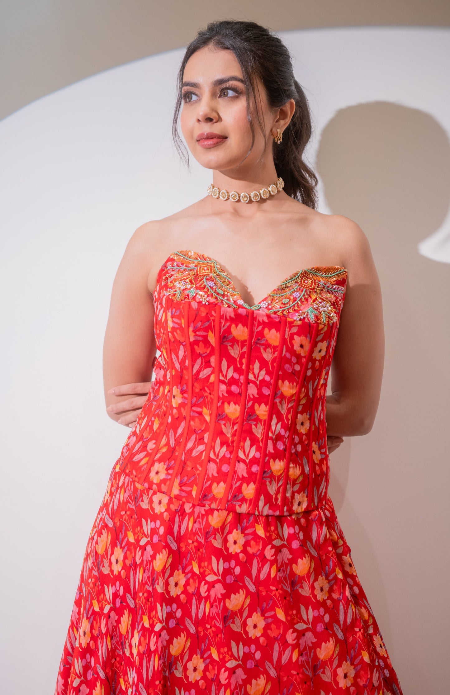 Printed Corset Lehenga