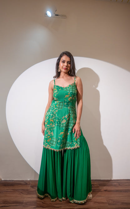 Mehndi green kurta set
