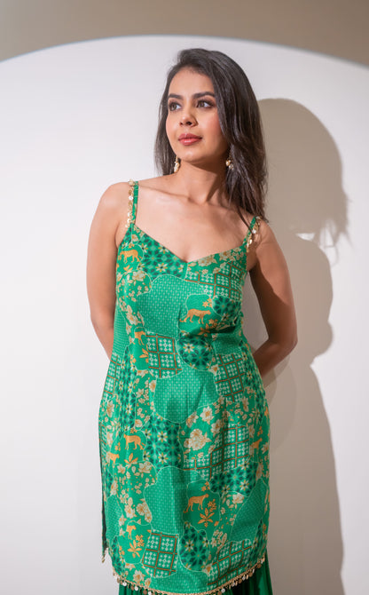 Mehndi green kurta set