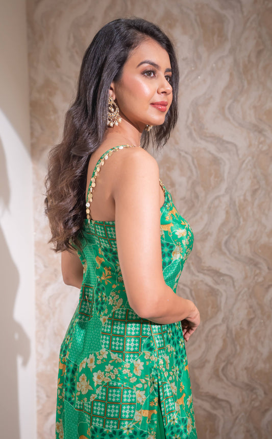 Mehndi green kurta set