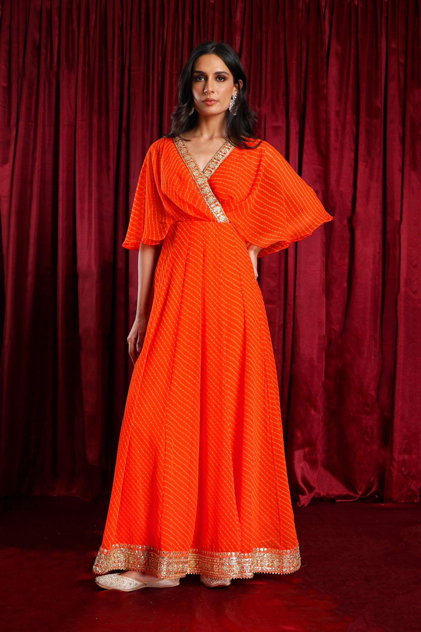 Orange Indo-western Dress