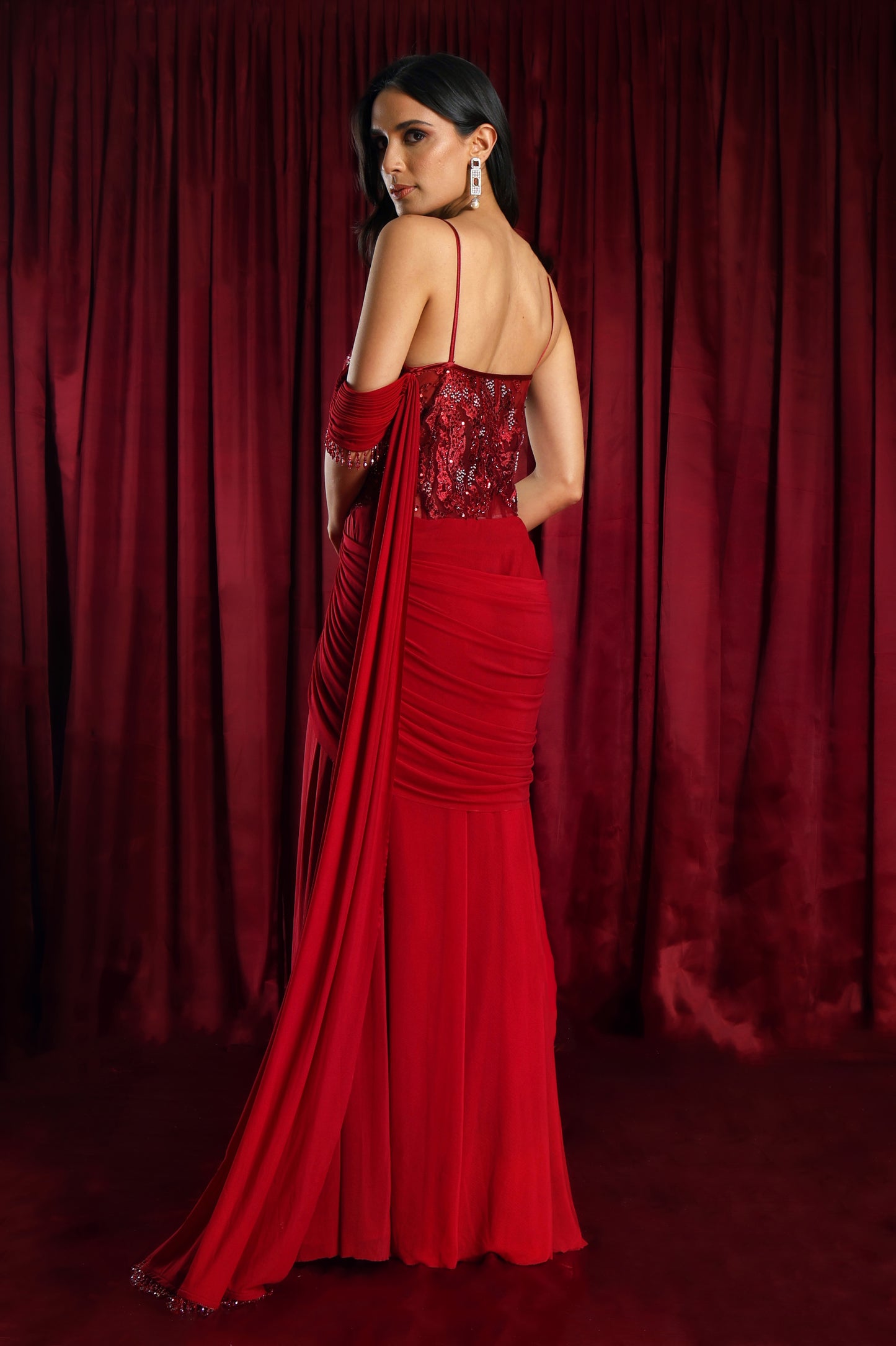 Maroon Concept Saree